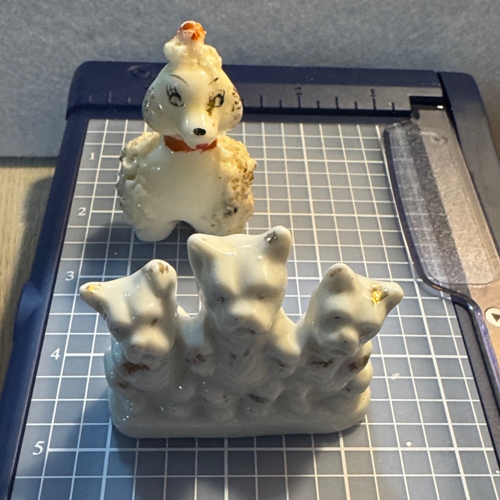 Vintage spaghetti poodle and Japan Terrier Ceramic Dog Figurines MCM - Picture 12 of 12